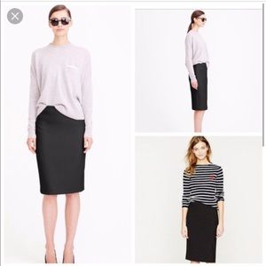 J Crew No 2 Pencil Skirt in Black